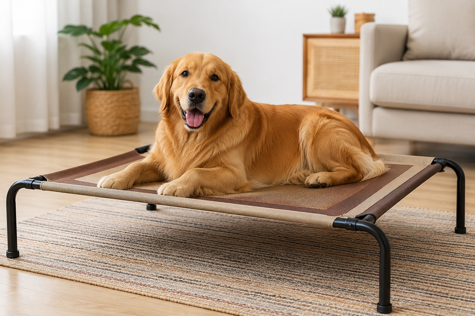 Elevated Dog Cot Bed cool off floor India monsoon
