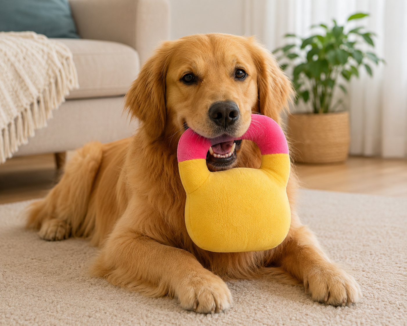 Goofy Tails Kettlebell Plush Squeaky Dog Toy India Amazon