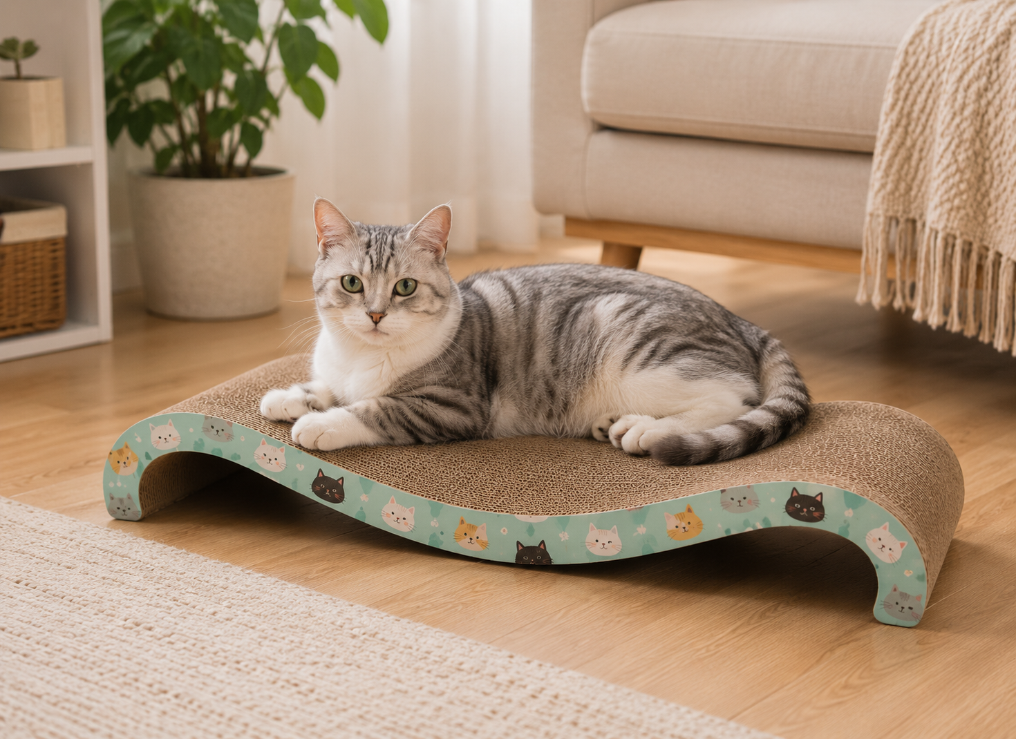 Reversible Cat Scratcher Lounge cardboard Amazon India