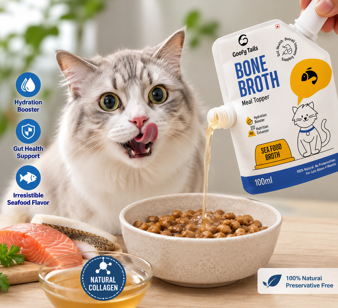 Seafood Bone Broth Meal Topper Cats Amazon India