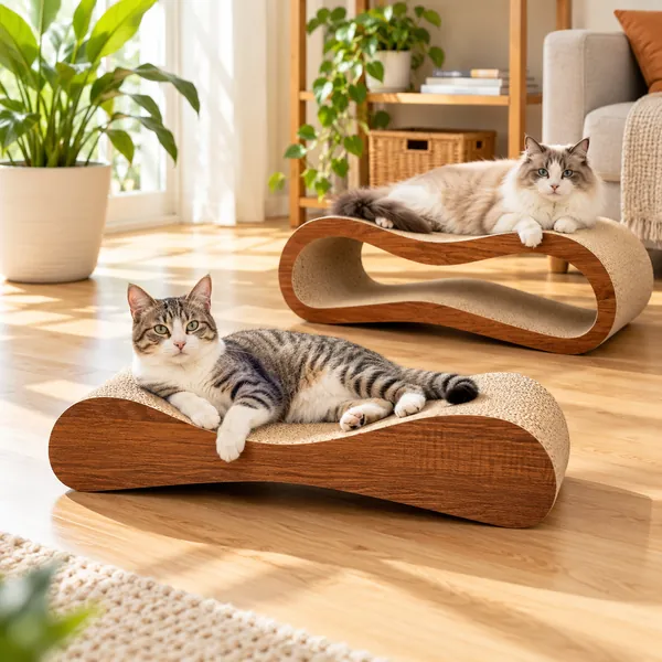 FluffyDream Cardboard Cat Lounge Bed